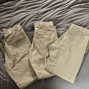 3 pair lot of Men's Khaki Dickies Work Pants